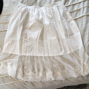 Elegant White Lace Trim Skirt